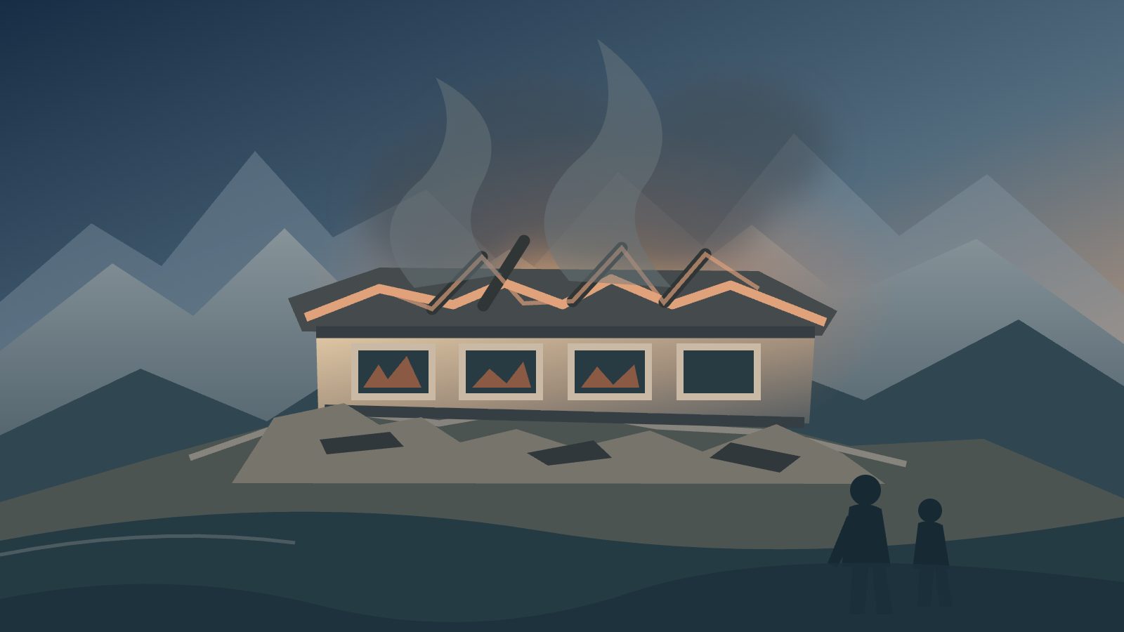 Feuer zerstört großteils das Kehlsteinhaus, ein Berghaus in den Deutschen Alpen